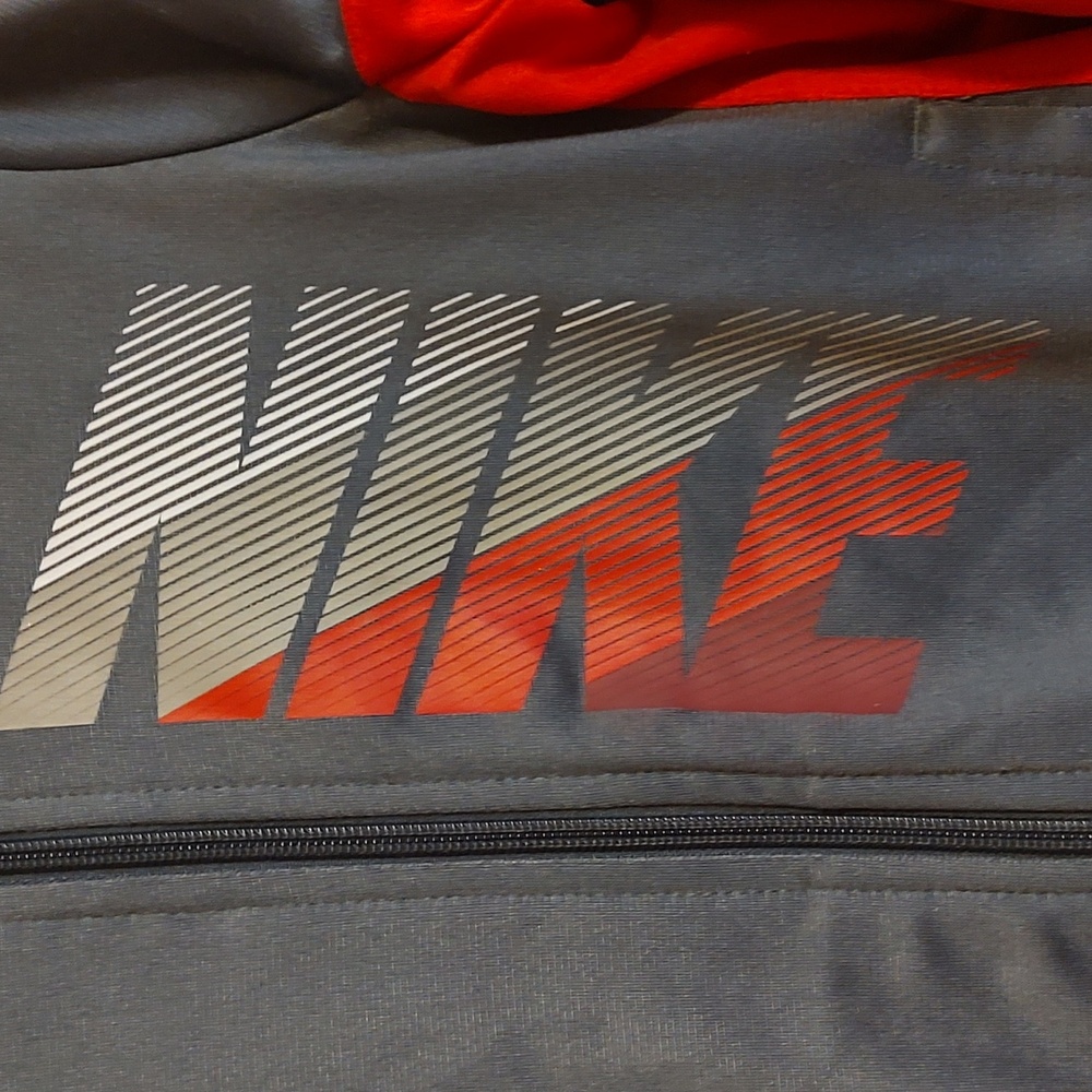 Nike Little Boys Zip-Up Athletic Jacket Gray & Red Raised Collar Casual 4/XS - Picture 4 of 9